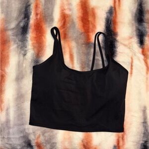 Chic Black Double Strap Crop Top